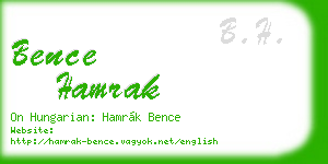 bence hamrak business card